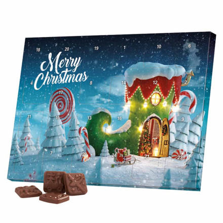 Classic Tisch Adventskalender Blister gefüllt Alpenmilch Schokotäfelchen