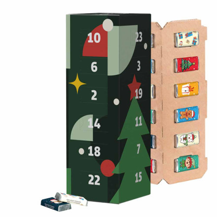 Adventskalender Eco High Tower, Alpenmilch-Schokotäfelchen