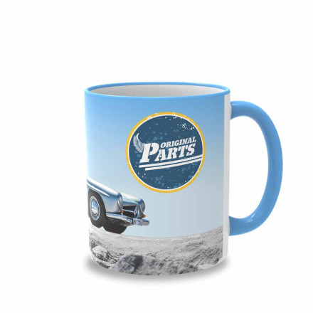 Form 798 Keramiktasse Sublimation weiss, Rand und Henkel farbig | 330 ml | inkl. Sublimationsdruck 