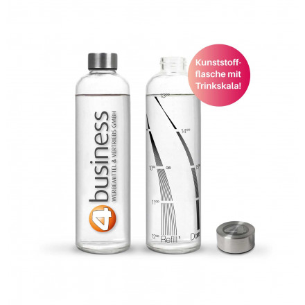 drinkitnow Tritanflasche 1 L | mit Trinkskala Trinkerinnerung für den ganzen Tag | Preise auf Anfrage | Drink Reminder