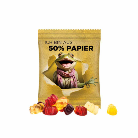 Minitüte,10 g, Folie mit 50% Papieranteil, Trolli Fruchtgummibären, 30% Fruchtsaftqualität
