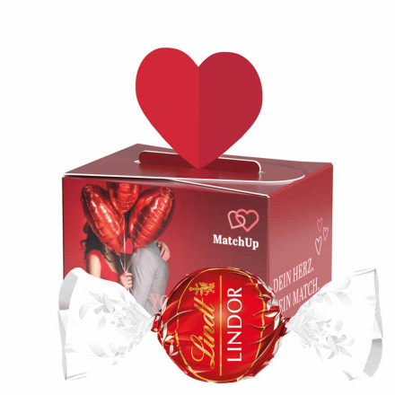 Geschenkbox Mini Herz Lindt LINDOR Milchkugeln