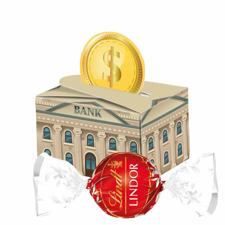 Geschenkbox Mini rund Lindt LINDOR Milchkugeln