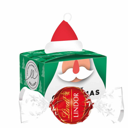 Geschenkbox Mini Weihnachtsmütze, Lindt LINDOR Milchkugel