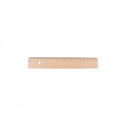 Holzlineal 20 cm aus Buchenholz mit Metalleinlage und Bohrung | versch. Längen