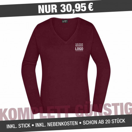 Ladies' V-Neck Pullover | inkl. 4c Werbestick