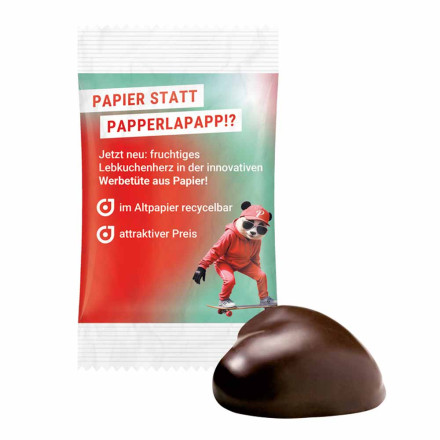 WEISS Lebkuchenherz, recyclingfähiges PapierPlus Pro weiß