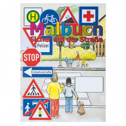 Malbuch 'Sicher auf der Straße' inkl. 1-farbigem Druck
