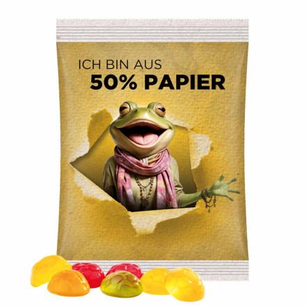 Fruchtgummi Maxitüte 50 g, Folie mit 50% Papieranteil | Standardformen