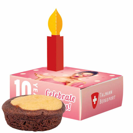 Minikuchen in Werbebox  Bahlsen Kuchensnack Marmor