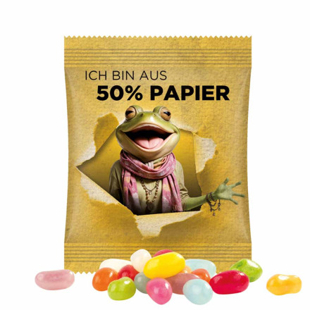 Minitüte  10 g  Folie mit ca. 50% Papieranteil weiß Jelly Beans