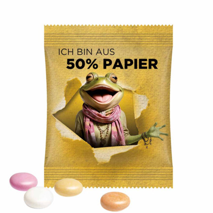 Minitüte 8 g Folie weiß mit ca. 50% Papieranteil Mentos Kaudragee