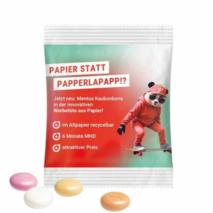 Minitüte 8 g recyclingfähiges Papier weiß Mentos Kaudragee