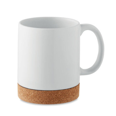 Keramikbecher Subli mit Kork | 280 ml | inkl. Werbedruck