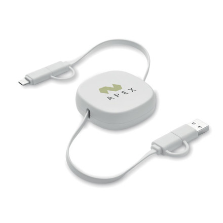 Einziehbares Ladekabel Linea | inkl. Werbedruck