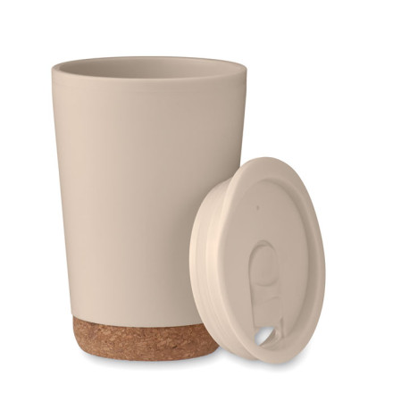 Doppelwandiger Becher mit Deckel Co 300 ml | inkl. Werbedruck