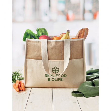 Shopping Tasche Campo De Geli | Laminierte Jute