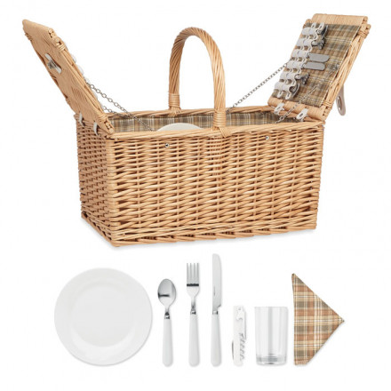 Picknickkorbset für 4 Personen | Korbweide Mimbre Plus