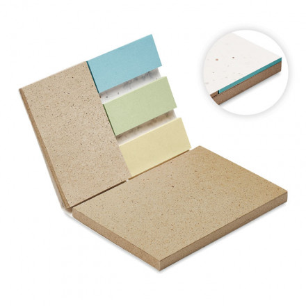 Notiz-Set mit Blumensamen  Grow Me | Graspapier | inkl. Werbedruck