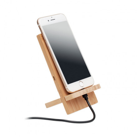 Induktive Ladestation Whippy Plus | Bambus | inkl. Werbedruck