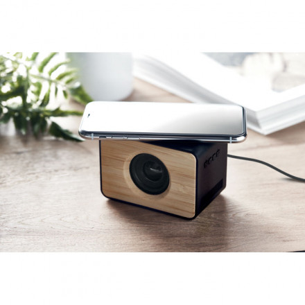Wireless Lautsprecher mit Ladefunktion Mimbo | Bambus+ABS