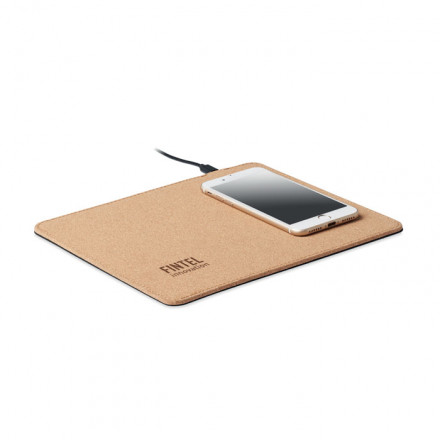 Mousepad mit Ladestation Wireless Matty | Kork | inkl. Werbegravur
