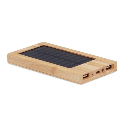 Solar Powerbank 4000 mAh Arena Solar | Bambus | inkl. Werbedruck