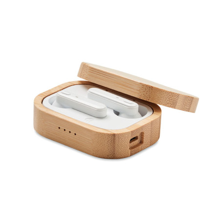 TWS 5.3 Wireless Ohrhörer-Set Jazz Bamboo | inkl. Werbedruck