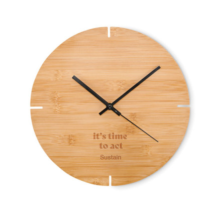 Wanduhr Esfere | Bambus | inkl. Werbegravur