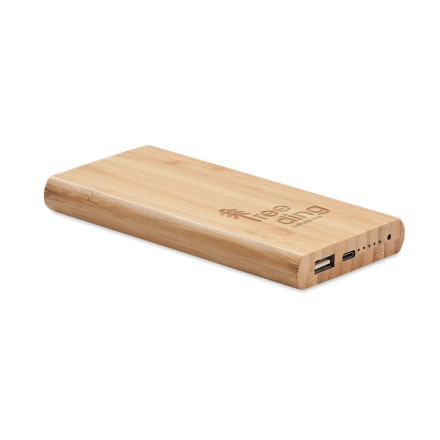Powerbank Arena c 6.000 mAh + induktive Ladestation | Bambus