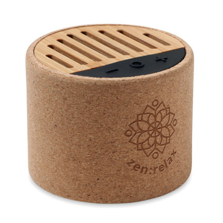 Wireless Lautsprecher Bambus/Kork Round+