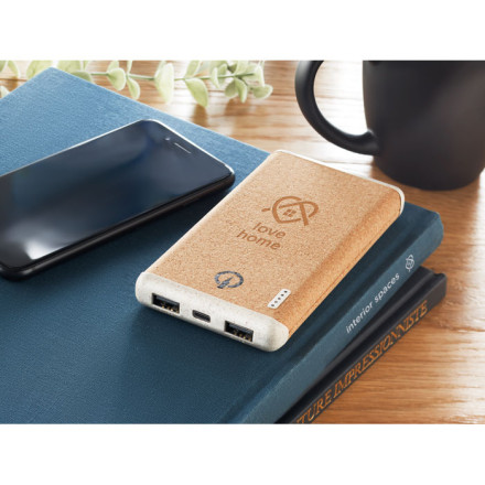 Powerbank Ralia 10.000 mAh + induktive Ladestation | Weizenstroh