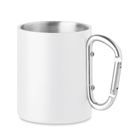 Doppelwandiger Becher mit Karabiner Arom 300 ml | inkl. Werbedruck