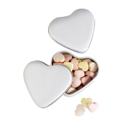 Herzdose mit Herzbonbons Lovemint