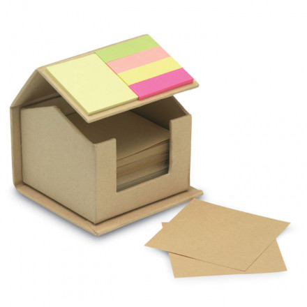 Notizzettelbox Haus | Recyclingkarton | inkl. Werbedruck