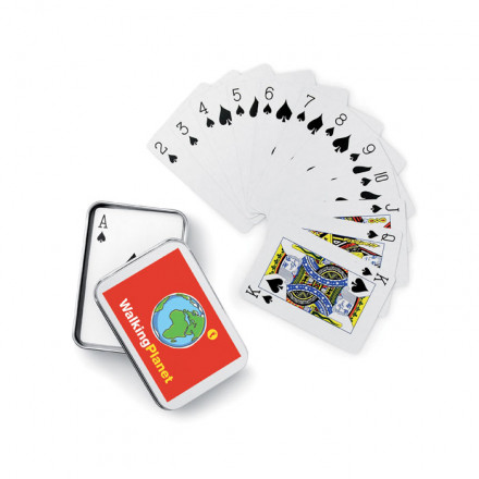 Klassisches Kartenspiel in Silberbox