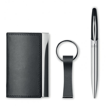 Business-Set Kadeau | Drehkugelschreiber, Schlüsselanhänger | inkl. Werbedruck