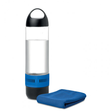 Trinkflasche mit wireless Lautsprecher + Sporthandtuch