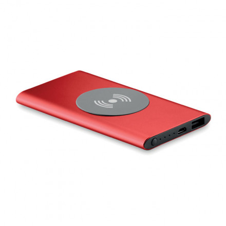Induktive Ladestation mit 4000 mAh Powerbank | Aluminium | inkl. Werbedruck