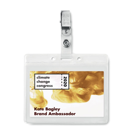 Transparente Kartenhülle Clipbadge
