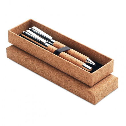Schreibset Drehkugelschreiber, Rollerball Quercus | Kork