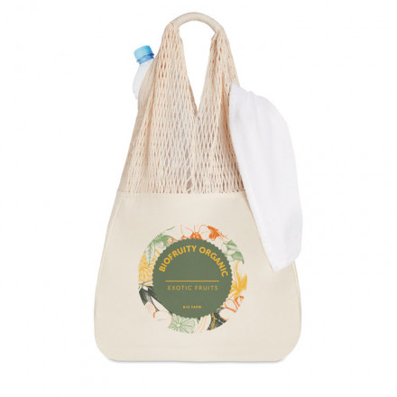 Strand- und Einkaufstasche Barbuda | Baumwolle + Mesh