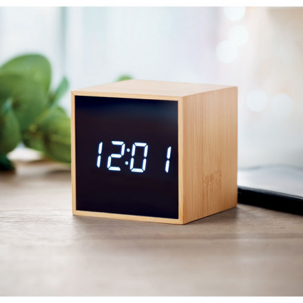 LED Tischuhr Mara Clock | Weckfunktion + Temperaturanzeige | Bambus