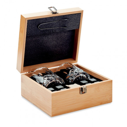 Whiskey-Set in Bambus-Geschenkbox