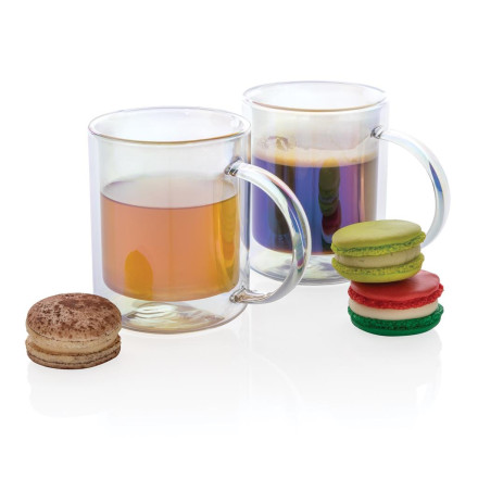 Doppelwandiger Deluxe-Becher aus galvanisiertem Glas | 330 ml