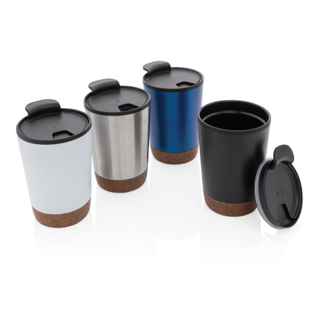 GRS rPP Edelstahl-Kaffeebecher mit Kork | 300 ml