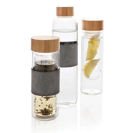 Impact Borosilikat-Glasflasche mit Bambusdeckel | 750 ml
