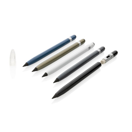 Tintenloser Stift aus Aluminium mit Radiergummi