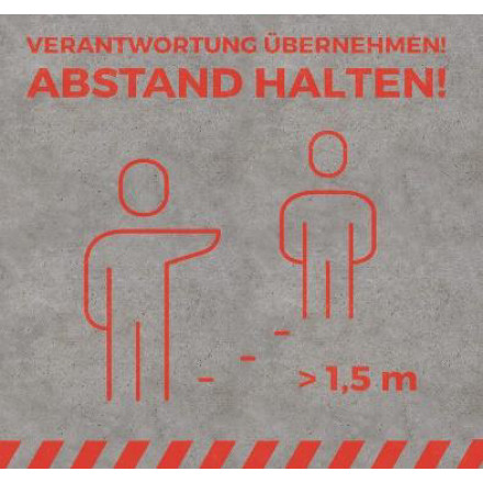 Abstand halten Vinyl Matte quadratisch