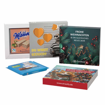 Präsentbox Premium, Wald-Stanzung, Ritter Sport Schokolade